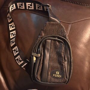 Fendi Black and Brown Belt Bag